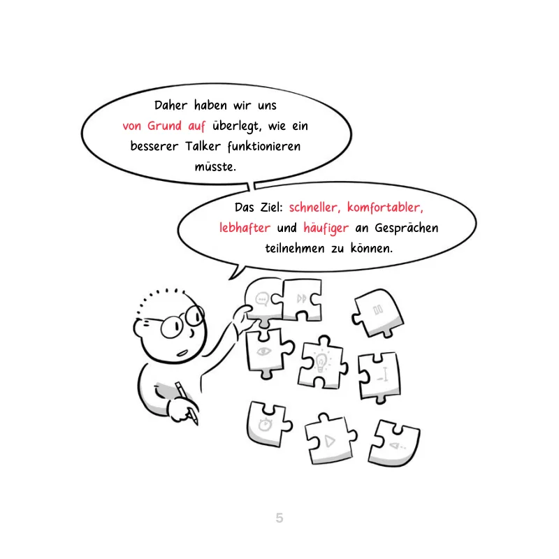 Puzzleteile mit Bediensymbolen werden zu einem neuen Konzept zusammengesetzt